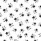 Seamless pattern with black frog footprints. Animal foot icon vector