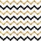 Seamless pattern of black gold zigzag chevron