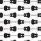 Seamless pattern with black guitars