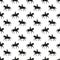 Seamless pattern with black horseman on a horse on a white background.