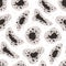 Seamless pattern with black mold spots. Toxic mold spores. Fungi and bacteria. Black fungus outbreak. Mucormycosis