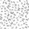 Seamless pattern of black silhouettes of butterflies on white background, illustration