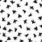 Seamless pattern with black swallow silhouette on white background. Cute bird in flight. Vector illustration. Doodle