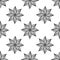 Seamless pattern with black wavy flowers on white background. Vector texture