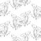 Seamless pattern black and white callas flowers