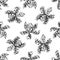 Seamless pattern with black and white cattleya aclandiae