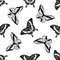 Seamless pattern with black and white emerald swallowtail, swallowtail butterfly