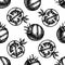 Seamless pattern with black and white grilled tomato