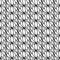 Seamless pattern. Black and white linear background. Decorative geometric petals. Regular doodling design with thin line. Trendy