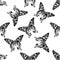 Seamless pattern with black and white madagascan sunset moth