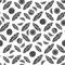 Seamless pattern with black and white palm leaves and coconuts. Tropical vector background with isolated objects.