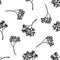 Seamless pattern with black and white rosemary everlasting