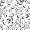 Seamless pattern with blackcurrant. Hand drawn illustration converted to vector