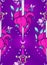 Seamless pattern with blooming heart with sword in it