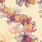 Seamless pattern with blooming magnolia flowers, h