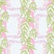 Seamless pattern with blooming pink acacia in art nouveau style. Vector illustration