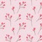 Seamless pattern of blooming spring twigs in trendy bright hues. Springtime. Wrapping design concept