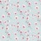 Seamless pattern of blossom pink cherry flowers in watercolor style with white background. Summer blooming japanese