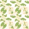 Seamless pattern with blossoming branches of the orange on white background. Flowers neroli. Vector illustration