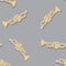 Seamless pattern blow pipe on grey background. Vector image