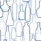 Seamless pattern with blue bottle silhouettes.