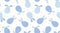 Seamless pattern with blue bunnies. Vector