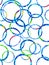 Seamless pattern with blue circles with marble multicolored tints.