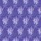 Seamless pattern of blue coral and sea star. Vector coralline reef ocean animals underwater life doodle sketch