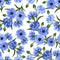 Seamless pattern with blue cornflowers. Vector ill