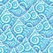 Seamless pattern blue cyan sea wave