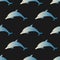 Seamless Pattern with blue dolphins