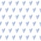 Seamless pattern with blue doodle hearts,