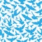 Seamless pattern with blue doves.