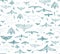Seamless pattern with blue doves, background for International Day of peace. Vector illustration, Great design element