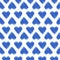Seamless pattern blue heart ikat watercolor on white background