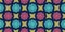 Seamless pattern with blue red yellow reef corals. Geometric coralline texture on dark blue background