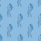 Seamless pattern with blue ribbon, prostatitis symbol