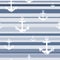 Seamless pattern with blue stripes and white anchors.