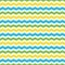 Seamless pattern with blue yellow and green chevron