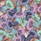 Seamless pattern with bluebells on brown background