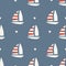 Seamless pattern. boat with heart