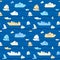 Seamless pattern with boats
