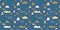 Seamless pattern with boats, yachts and sea waves