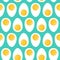 Seamless pattern with boiled egg.