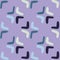 Seamless pattern with boomerang on purple background. Abstract shape endless wallpaper