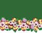 Seamless pattern border with multicolor flowers