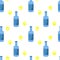 Seamless pattern, bottles of alcohol on a white background - Vector