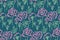 Seamless pattern bouquet of roses in bud.