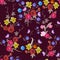 Seamless pattern with bouquets of garden flowers. Print for fabric, paper, wallpaper.