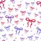 Seamless Pattern with Bows. Gift Kknots of Ribbon
